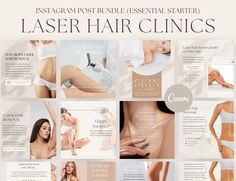 20 Laser Hair Removal Instagram Posts ★ Versatile Posts designs For Laser Hair Techs FAQ's for Laser Hair Removal Tips before the treatment Book an appointment Key things to remember Must know Laser Hair Removal Tips Get Ready for the Summer! Why Get Laser hair removal? Testimonial Templates ✅ 𝐖𝐇𝐀𝐓'𝐒 𝐈𝐍𝐂𝐋𝐔𝐃𝐄𝐃? ★ A PDF File with a Link to you Canva Template (Works with both Free and Canva Pro) ★ Ready to edit Business Plan Template ★ Fully customisable text, fonts and Images No Softw Laser Hair Removal Instagram Post, Laser Technician, Laser Depilation, Medical Esthetician, Laser Hair Reduction, Hair Clinic, Aesthetic Content, Skin Clinic, Hair Removal Cream