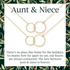 Aunts can be like second moms to their nieces. Share a meaningful message and symbolic jewelry that represents your deep bond. Double Circle Necklace, Necklace Set Gold, Circle Necklace