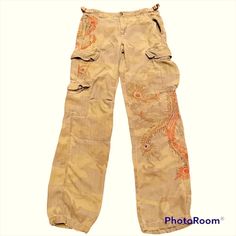 Vintage Da-Nang Cargo Camouflage Pants. Orange Peacock Embroidery. Baggy Low Rise Olive Green Cargo Pants Rare Find, From Original Da-Nang Brand. Cargo Pockets, Adjustable Waist. Excellent Condition Smoke Free Home Y2k Style, Cargo, Baggy, Green, Camo Olive Green Cargo Pants, Peacock Embroidery, Baggy Cargo Pants, Camouflage Pants, Green Cargo Pants, Green Cargo, Style Cargo, Da Nang, Green Camo