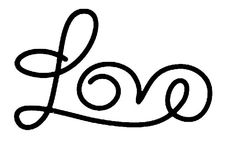 the word love is written in cursive writing with a swirly design on it