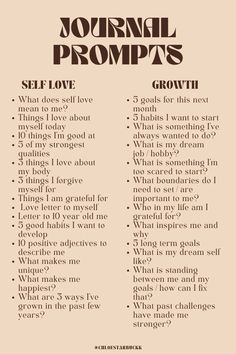 Journaling Ideas For Self Growth, Growth Writing Prompts, Daily Journal Prompts For Self Improvement, Writing Prompts For Overthinking, Journal Prompts Affirmations, Journal Prompts For Bettering Yourself, Self Gratitude Journal