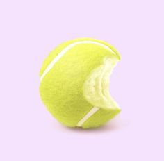 a tennis ball that has been cut in half