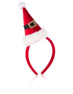 a red headband with a santa hat on it