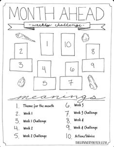 the month ahead worksheet for students to practice their numbers and counting skills in order to