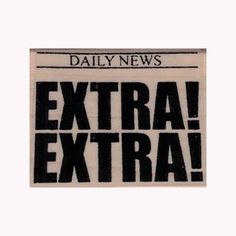 the daily news logo with extra written in black and white on an off - white background