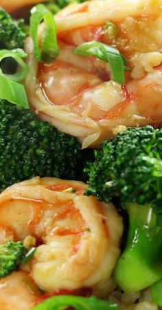 shrimp and broccoli stir fry on a plate