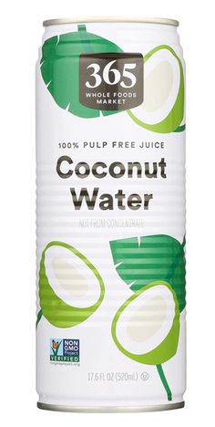 a can of coconut water on a white background