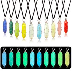 PRICES MAY VARY. GLOW IN THE DARK -- Our natural crystal pendants with special design which will glow in the dark after exposing to the natural or artificial light, will add more charm and personality to your apparels. PREMIUM MATERIAL -- These bullet shaped pendants are made of natural crystal quartz stone, safe and reliable, smooth to touch, sturdy and durable for long time wearing. WIDE APPLICATION -- These luminous hexagonal stone pendants are great accessories for various jewelry making, su Dark Crystal, Crystal Pendants, Pendant Necklace Silver, Artificial Light, The Dark Crystal, Crystal Pendant Necklace, Lucky Charms, Moonstone Necklace, Crystal Necklace Pendant