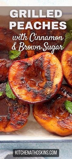 grilled peaches with cinnamon and brown sugar