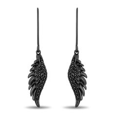 From the Enchanted Disney Fine Jewelry Villains Collection, these wing earrings are inspired by the character of Maleficent from 'Sleeping Beauty'. Crafted in black rhodium-plated sterling silver, these earrings remind us of the freedom, strength, and beauty Maleficent's wings symbolize. These earrings are accented with treated black diamonds that add a bold sparkle to the design. Black diamonds are 1/4ctw and heat treated to achieve color. REEDS Jewelers is proud to be an authorized retailer of Maleficent Wings, Enchanted Disney, Enchanted Disney Fine Jewelry, Wedding Day Jewelry, Wing Earrings, Black Diamonds, Black Rhodium, Maleficent, Diamond Studs