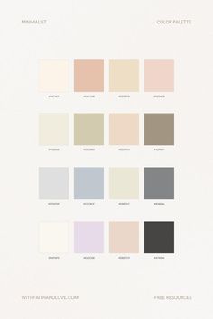 a color palette collection, mostly dreamy colors containing soft tones Yoga Branding Design, Female Wellness, Color Palette Brand, Minimalist Pastel, Pastel Minimalist, Web Colors, Hex Color Palette, Wellness Business, Faith Love