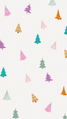 colorful christmas trees on a white background