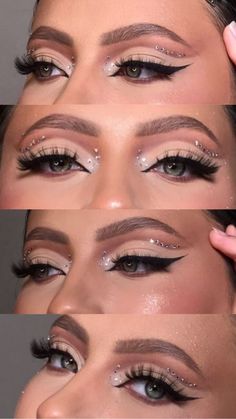 Grey Eye Makeup, Soft Eye Makeup, Rhinestone Makeup, Show Makeup, Chic Makeup, Birthday Makeup, Eye Makeup Pictures, Scary Makeup, Eye Makeup Art