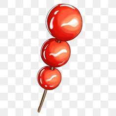 three red candy lollipops on a stick png