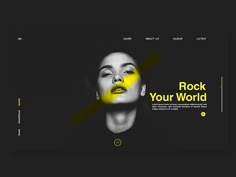 the wordpress website is designed to look like a woman's face with yellow paint