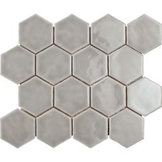 Marazzi - Artistic Reflections™ 3 in. Hexagon Mosaic - Rain Glossy Sea Colour, 9 Square, Hexagonal Mosaic, Before Midnight, Earthenware Clay, Leaf Coloring, Designer Drapes, Carpet Tiles, Draped Fabric