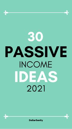 the words passive income are shown in black and white on a blue background with arrows