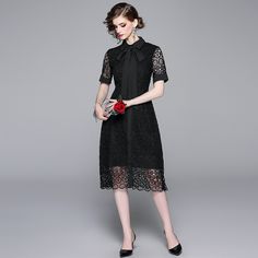 F00166828-204 Loose Sweater Dress, Cut Out Dress, Sequin Party Dress, Black Lace Dress, Out Dress, Maxi Dress Green, Daily Dress, Summer Fashion Outfits, Lace White Dress