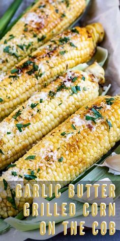 grilled corn on the cob with butter and parmesan cheese is an easy side dish