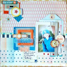 a scrapbook page with some pictures on it