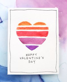 a card with the words happy valentine's day painted on it