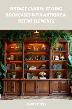 an old bookcase with antique and retro elements is featured in the article vintage charm styling