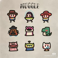 a bunch of stickers that say muggle