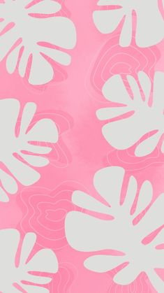 a pink background with white flowers on it