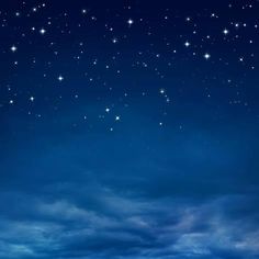 the night sky is filled with stars and clouds