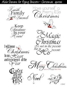 the cross stitch pattern for christmas is shown in black and white, with different font styles