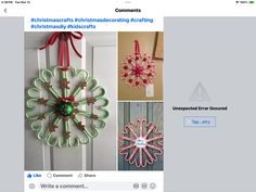 a screen shot of an instagram page for christmas ornaments