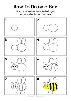 how to draw a bee for kids with pictures and instructions on how to draw it