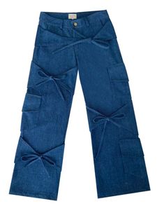 Ribbon Pants, Bow Pants, Bow Jeans, Lirika Matoshi, Denim Bows, Handle With Care, Kids Denim, Outfit Idea, Dog Clothes