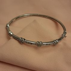 New In Box, Never Worn. Let Your Love Shine Through With This Sparkling Bangle Bracelet By Victoria Townsend. Featuring Round Rose-Cut Diamonds (1/4 Ct. T.W.) Set In Sterling Silver. Hinge Closure With Safety Latch. Length Around Inside Of Bracelet Approx 7.25". Originally Purchased At Macy's. Heart Bangle Bracelet, Sterling Silver Bangle Bracelets, Dope Jewelry, Silver Bangle Bracelets, Sterling Silver Bangles, Jewelry Inspo, Bracelet Silver, Rose Cut Diamond, Silver Bangles