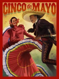 the cover to cinco de mayoo, with an image of a man and woman dancing