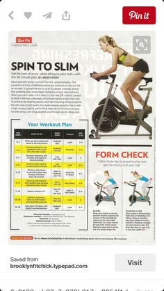 an advertisement for the spin to slim exercise bike with instructions on how to use it