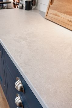 the kitchen counter is clean and ready to be used as a counter top for cooking