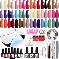 PRICES MAY VARY. 【Complete 42 Pcs Gel Nail Polish Kit】 VANREESA gel nail polish kit comes in a beautiful gift box and contains 24 bottles of 8ml gel nail polish, 8ml base coat, glossy & matte 8ml top coat, nail lamp, essential manicure tools and some beautiful nail art decorations. This gel nail polish kit with u v light contains all the necessary tools for both professionals and hobbyists to easily enjoy their own manicure at home! 【Hot & Elegant Gel Nail Polish Colors】 Hand-picked by VANREESA, Gel Nail Polish Colors, Nail Polish Kit, Gel Nail Kit, Nail Polish Kits, Nail Polish Set, Gel Nail Polish Set, Led Nail Lamp, Nail Lamp, Gel Polish Colors