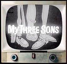 an old tv with the words, my three sons on it's front panel