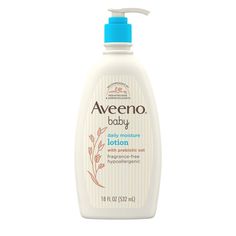 Deeply moisturize your little one's delicate skin for a full 24 hours with Aveeno Baby Daily Moisture Body Lotion with nourishing prebiotic oatmeal. This nourishing baby body lotion is specially formulated to be gentle enough for baby's delicate and sensitive skin. Formulated with oatmeal, this lotion moisturizes sensitive skin for a full 24 hours. The fast-absorbing, non-greasy formula helps deeply moisturize baby’s delicate skin. This hypoallergenic baby lotion can be used every day to keep yo Lotion For Sensitive Skin, Aveeno Baby, Colloidal Oatmeal, Baby Lotion, Be Gentle, Moisturizing Lotions, Baby Body, Body Products, Glow Up?