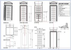 an architectural drawing showing the different types of windows and doors, with measurements for each window