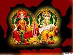 two deities sitting in front of each other on a red and green background with the words happy