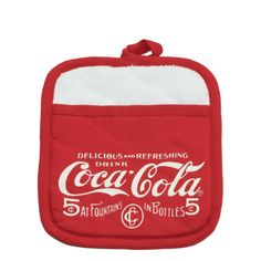 a red and white case with coca cola on it