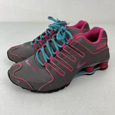 Nike Womens Shox NZ 636088-001 GRAY Blue / Club Pink - Size 7 Super Rare. Nike Sneakers Women, Shoes For Sale, Mens Nike Shoes, Nike Shox, Nike Womens, Womens Sneakers, Nike Shoes, Blue Grey, Nike Women