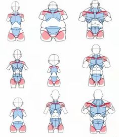 an image of the back view of a person's body in different positions and postures