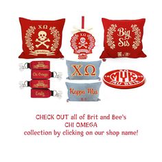 red pillows and other decorative items are featured in this ad for the company's website