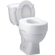 a white toilet bowl with the lid up