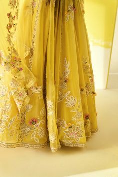 Ridhi Mehra | Lahya Yellow Embroidered Lehenga Set | INDIASPOPUP.COM Semi-stitched Yellow Palazzo Set In Chanderi, Semi-stitched Yellow Palazzo Set With Floral Embroidery, Yellow Anarkali Set With Floral Embroidery For Eid, Yellow Floral Embroidery Anarkali Set For Eid, Yellow Chanderi Anarkali Set With Dori Work, Yellow Floral Embroidered Anarkali Set For Eid, Yellow Anarkali Set With Dori Work For Eid, Traditional Yellow Palazzo Set With Sheer Dupatta, Yellow Anarkali Salwar Kameez With Dori Work