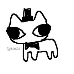 a drawing of a cat with glasses and a bow tie