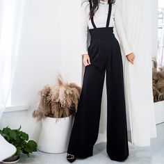 Anne High Waist Wide Leg Overalls | Vivian Seven